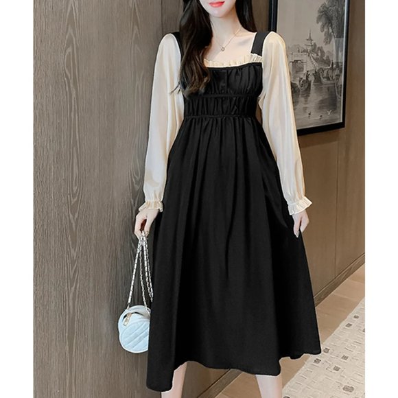 Japanese Style Back Ribbon Sheer Sleeve Dress US 2-4 [With Tag] - Picture 1 of 9